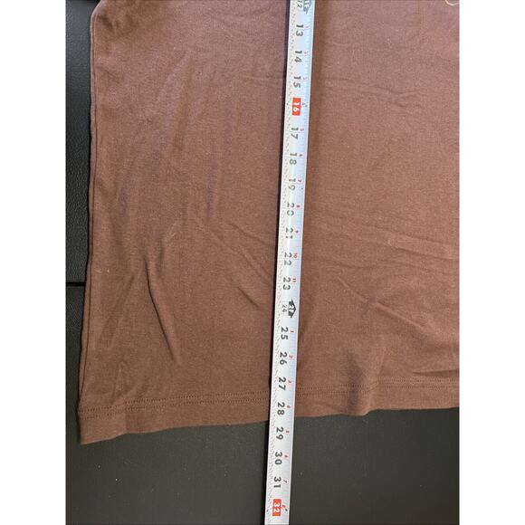 Morning Sun Tee 3X Brown 1/2 Sleeve Cotton Top Fall Leaves Embroidered Sparkle - Picture 8 of 9